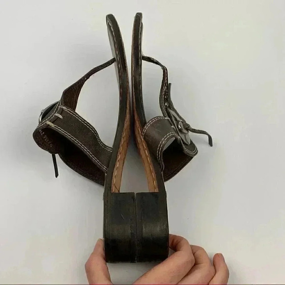 Bernardo sandals 7.5 chocolate brown leather south western bolo thong flip flops - Picture 6 of 12